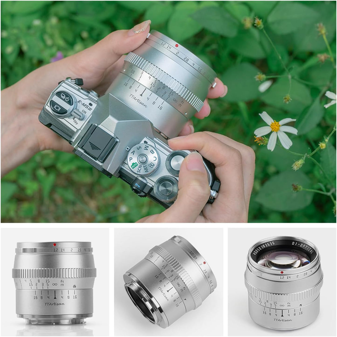 TTARTISAN 50 mm f1.2 APS-C Manueller Fokus Prime Objektiv für Sony E Mount Kameraobjektiv Sony E Sil