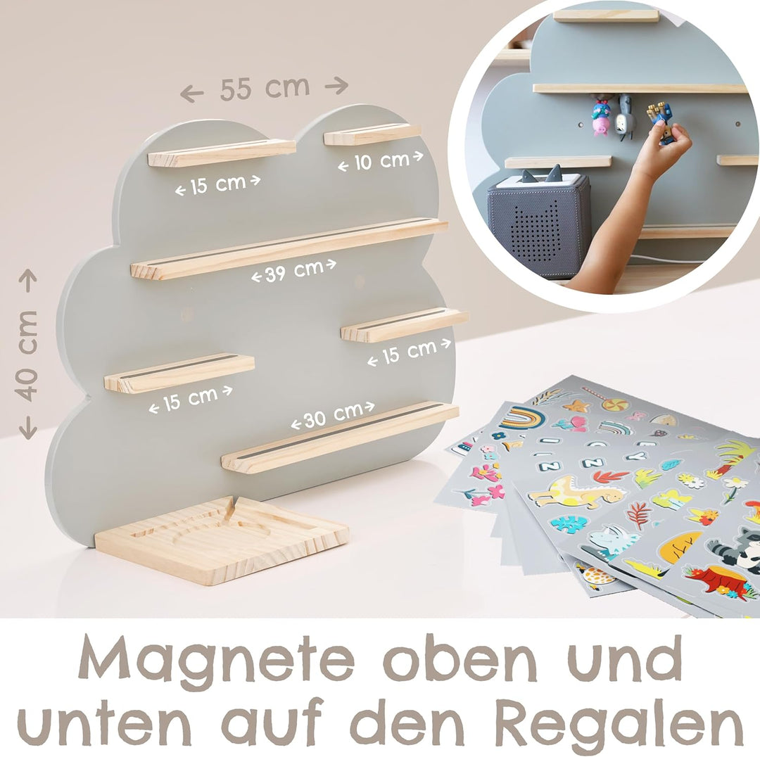 Milula Studios Tonie Regal Wolke Gross für 55 Tonie, für Toniebox & Tonie Hörfiguren, Mädchen & Jung