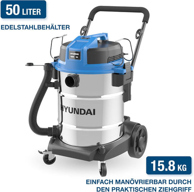 Hyundai Nass- / Trockensauger VCWD1650E, 1600 W, 50l, Edelstahltank, Gebläsefunktion (Staubsauger, W