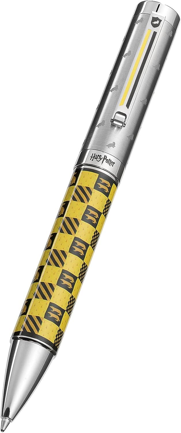 Montegrappa Harry Potter Hufflepuff Kugelschreiber aus Edelstahl, mit Hufflepuff Logo, in der Farbe