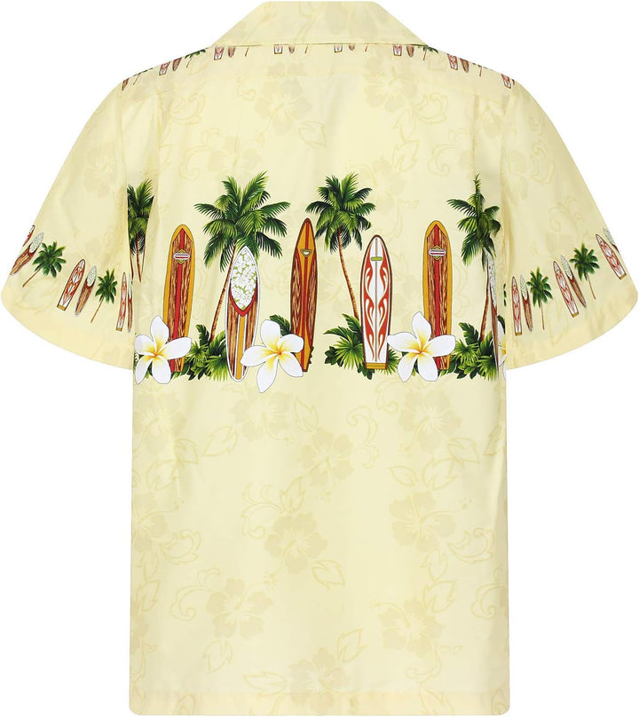 Pacific Legend Original Hawaiihemd Kurzarm Herren Kurzarm Button-Down Front-Tasche Hawaii-Print Surf