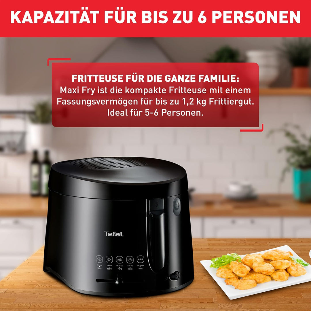 Tefal FF1078 Maxi Fry Fritteuse | Cool Wall Technologie | bis zu 1,2 kg Fassungsvermögen | einklappb