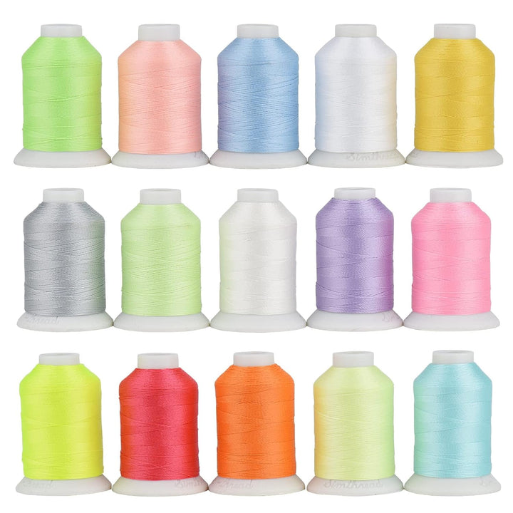 Simthread Leuchten im Dunkeln Stickgarn, 15 Farben/pack - für Babylock Janome Singer W6 N Stickereim