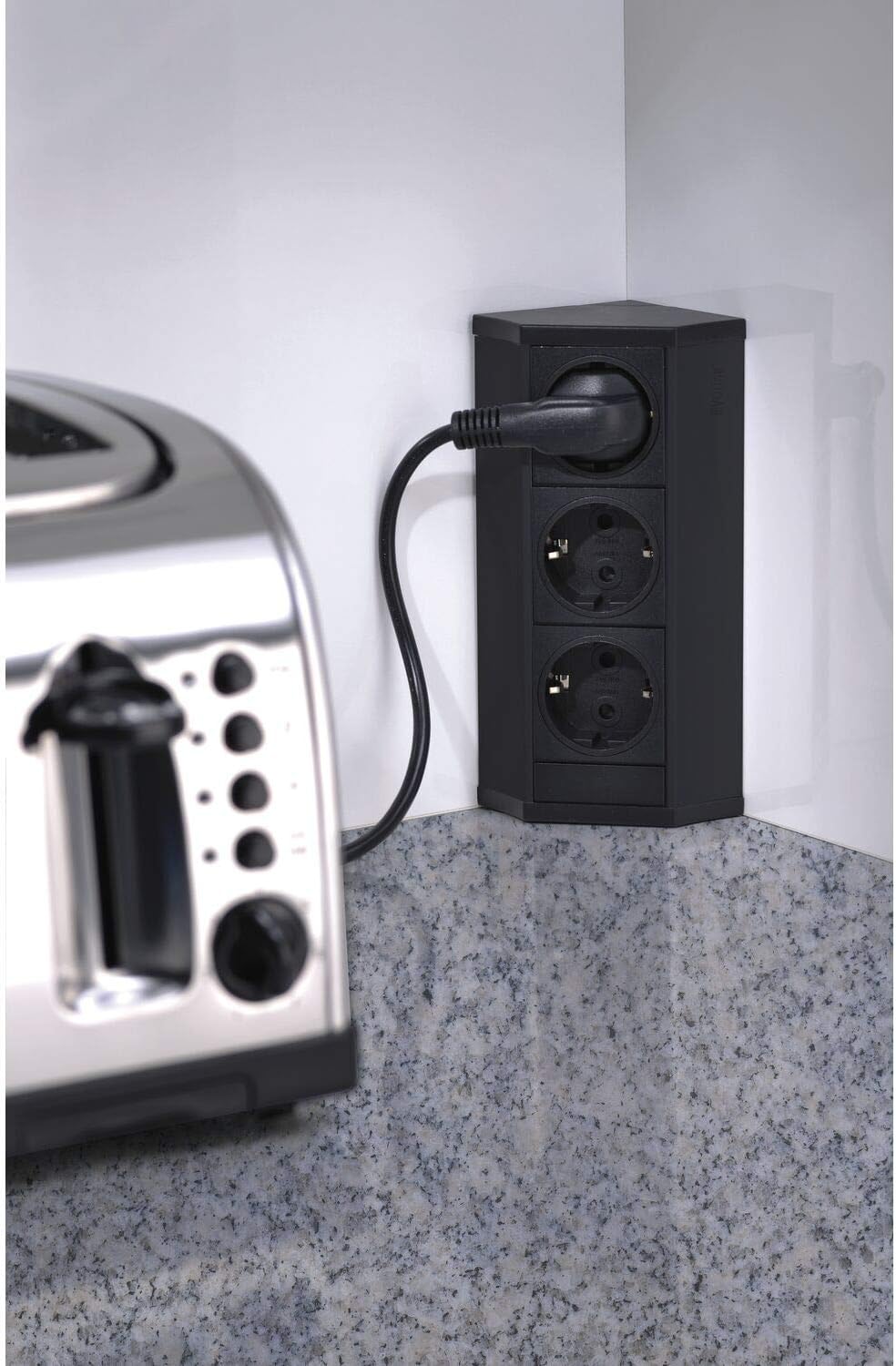 EVOline 159360001100 Steckdosenelement V-Dock 3 x Schuko schwarz 3x Schuko schwarz, 3x Schuko schwar