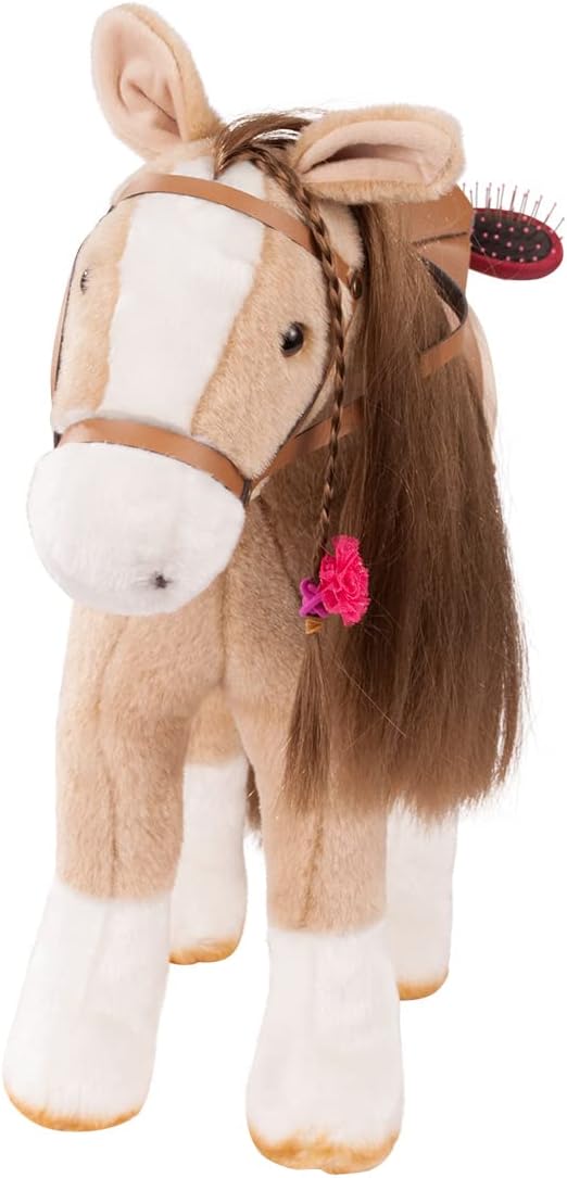 Götz 3403088 Sparky Kämmpferd (Stockmass 37 cm) - braunes Plüschpferd, Höhe ca. 52 cm für Stehpuppen
