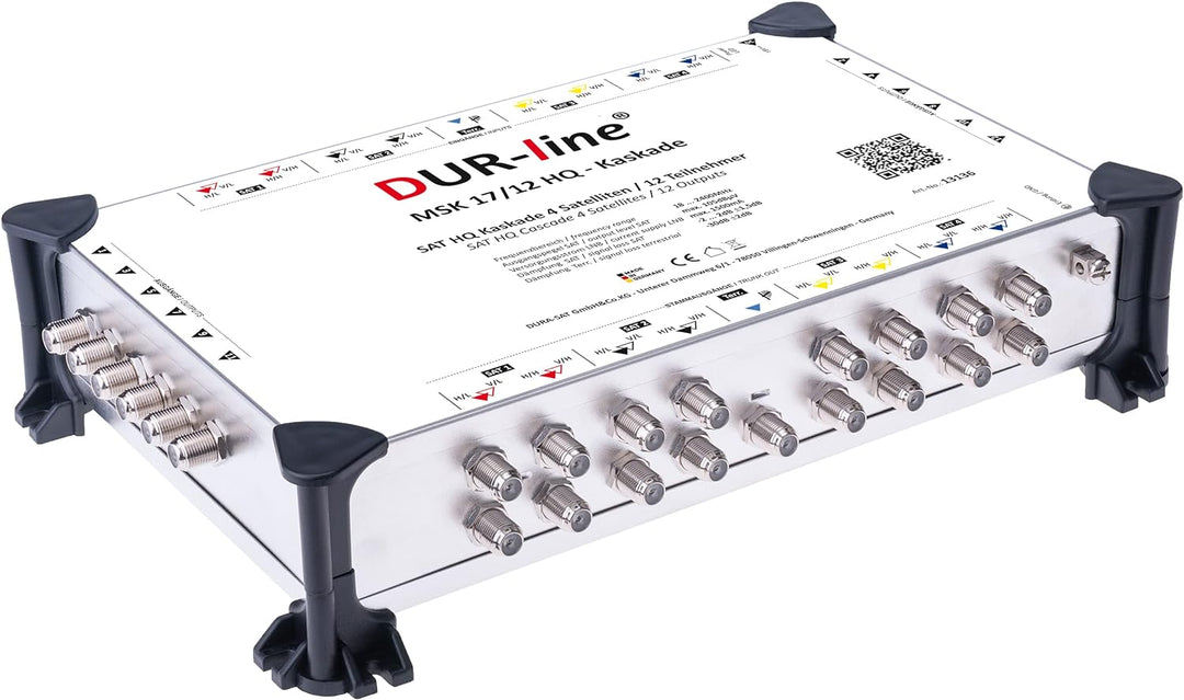 DUR-line MSK 17/12 HQ Multischalter-Kaskade - Für 4 Satelliten und 12 Teilnehmern/TV (erweiterbar) -