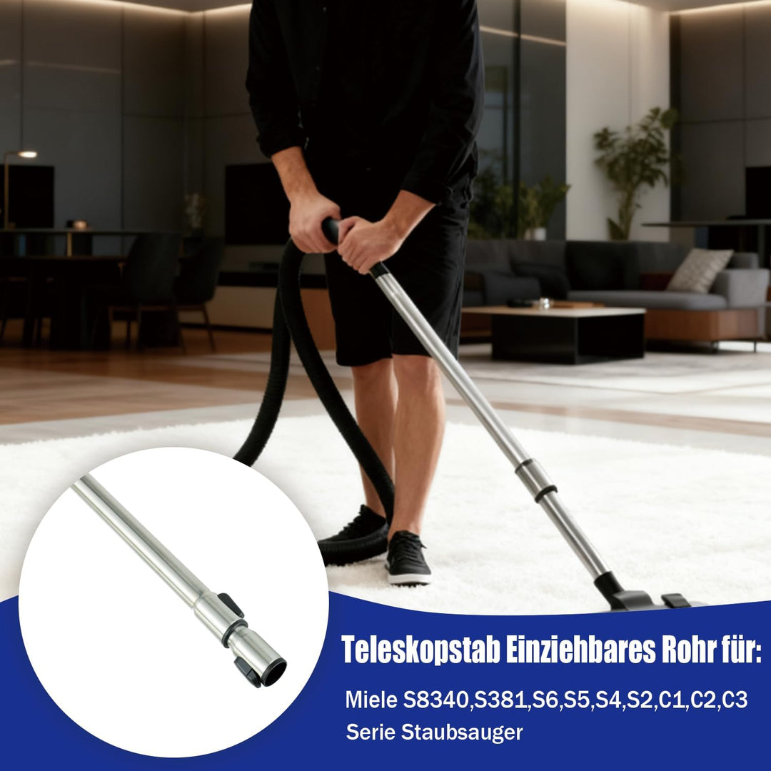 Teleskoprohr für Staubsauger,Teleskopstab Teleskop-Rohr kompatibel mit Miele S381, S8340,C1, C2, C3,