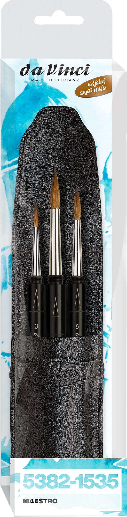 da Vinci Maestro Kolinsky Reisepinsel-Set, Tierhaare, schwarz, 3,5,7 Kolinsky Travel Set 3, Kolinsky
