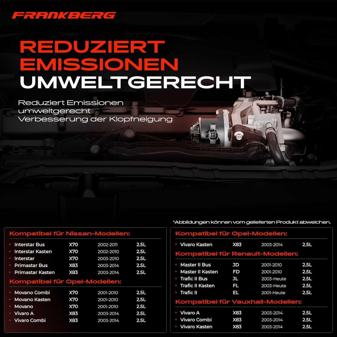 AGR-Ventil für Interstar X70 Primastar X83 Moo E9 Vivaro E7 Master II ED Trafic II EL 2.5L Diesel 20