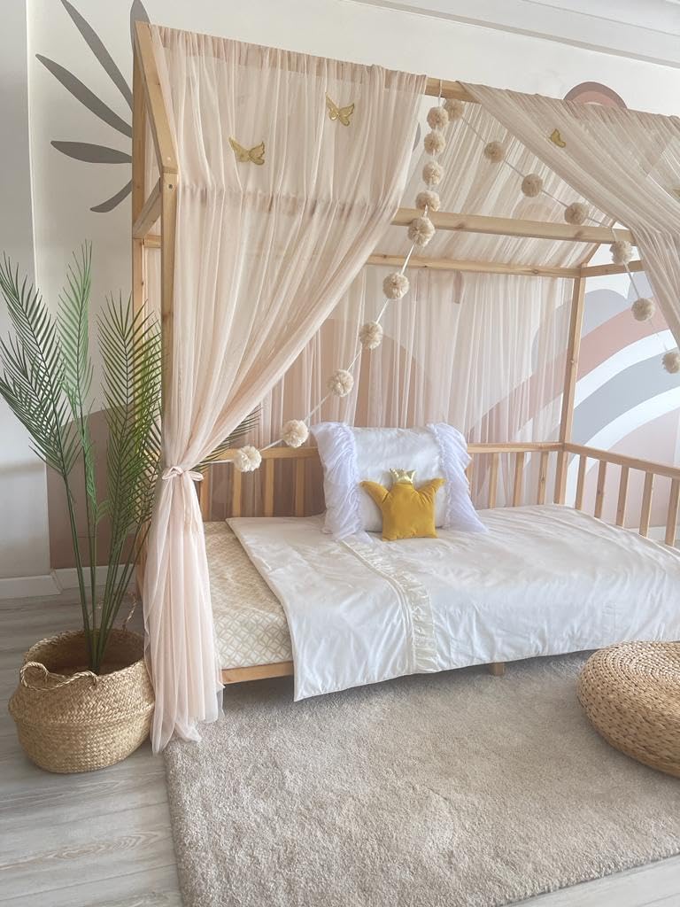 Baby Fancyroom Hausbett Himmel Betthimmel für Kinderbett Kinderzimmer Baldachin Bettvorhang Betthimm