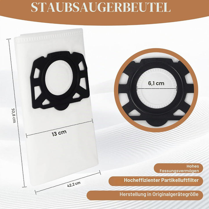 12 Staubsaugerbeutel für Kärcher WD4/WD5/WD6/WD5P/WD6P/MV4/MV5/MV6,Für Kärcher 2.863-006.0,Für Ersat