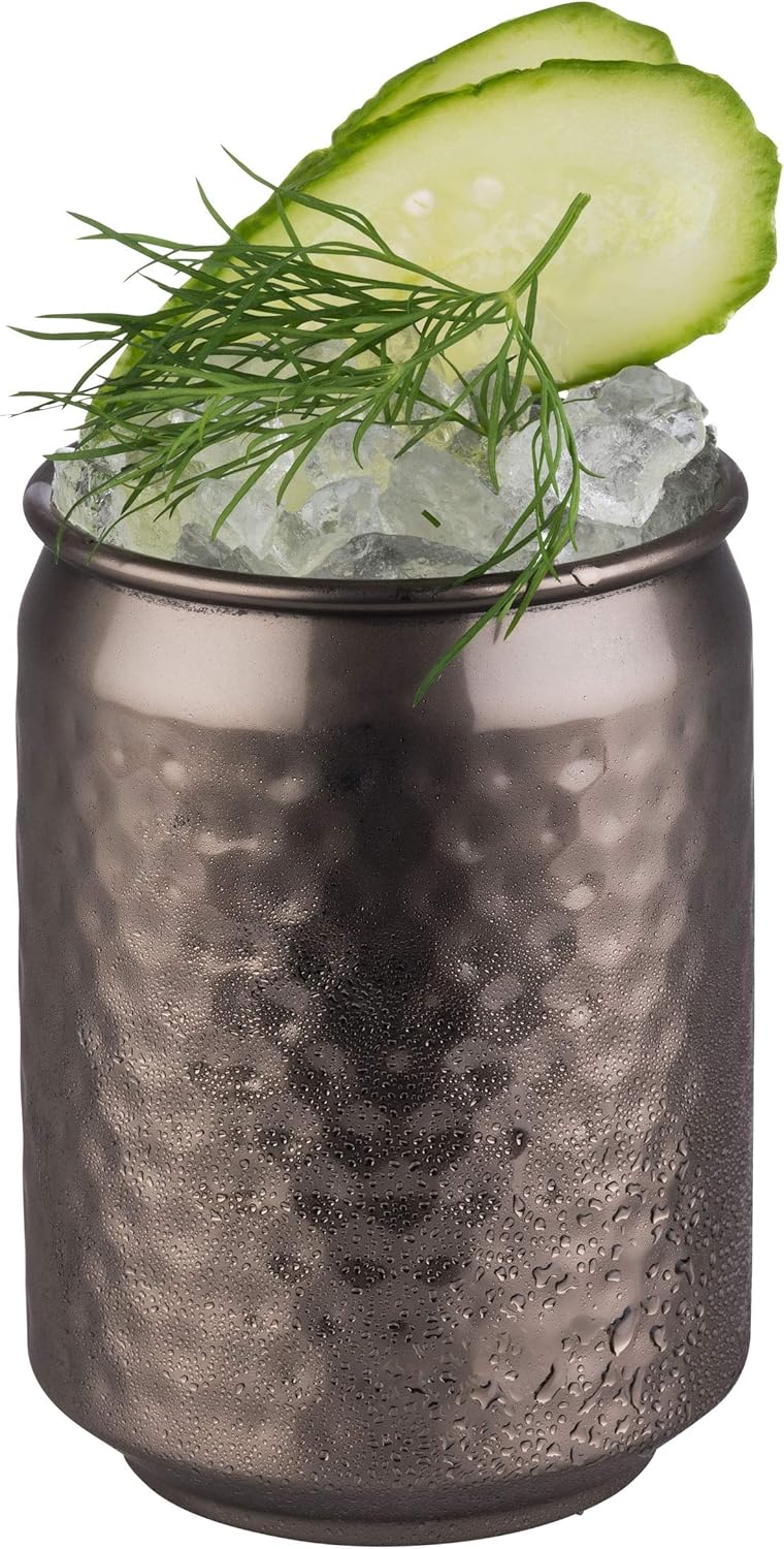 Buddy´s Bar - 4 Cocktail Can Becher, Ø 7,5 cm, H: 10,5 cm, 350 ml, Edelstahl-Becher, inkl. Geschenkb