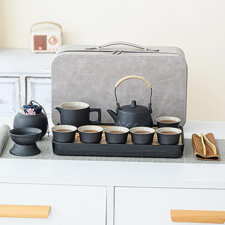 Japanisches Teeservice für 6, Schönes Tea Set Porzellan Chinesische Teekanne Set, 14 Stück Gongfu Te