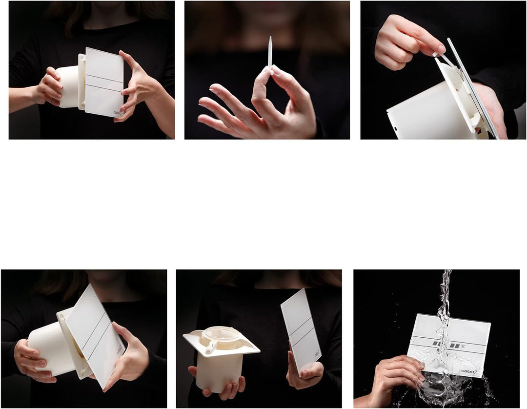 Ventilator Lüfter CATA E-100GT B,Timer, Weiss Glasfront