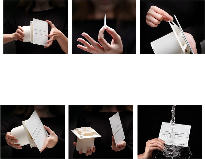 Ventilator Lüfter CATA E-100GT B,Timer, Weiss Glasfront