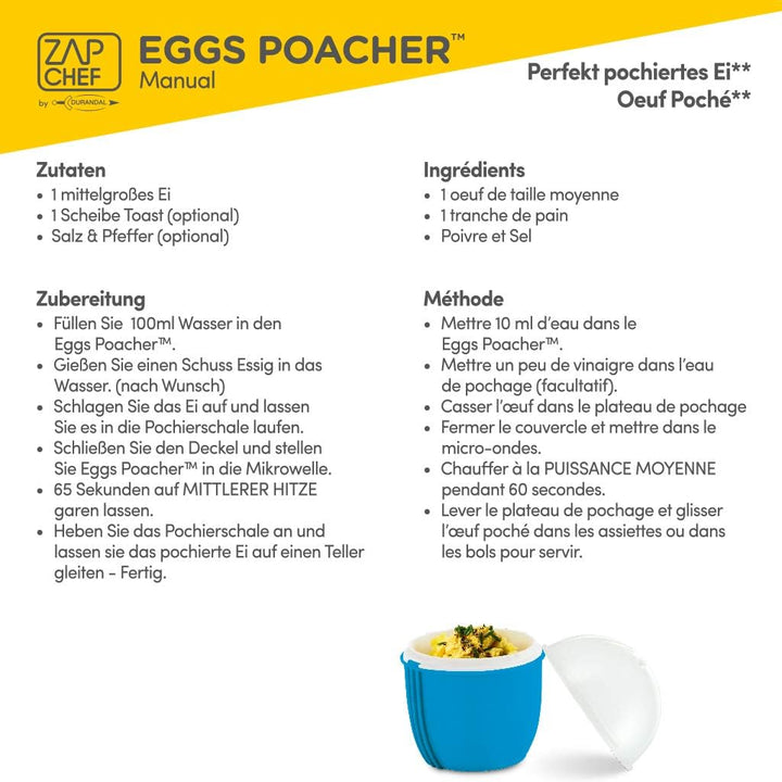 Durandal Eierkocher Mikrowelle | Crackin‘ Egg Mikrowellen Eierkocher | Ideal zum pochieren & als Ome