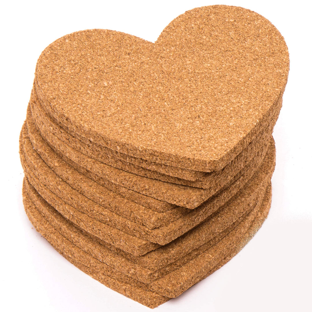 Baker Ross Grosspackung Kork-Untersetzer „Herz“ (30 Stück) – Bastelidee zum Valentinstag oder Mutter