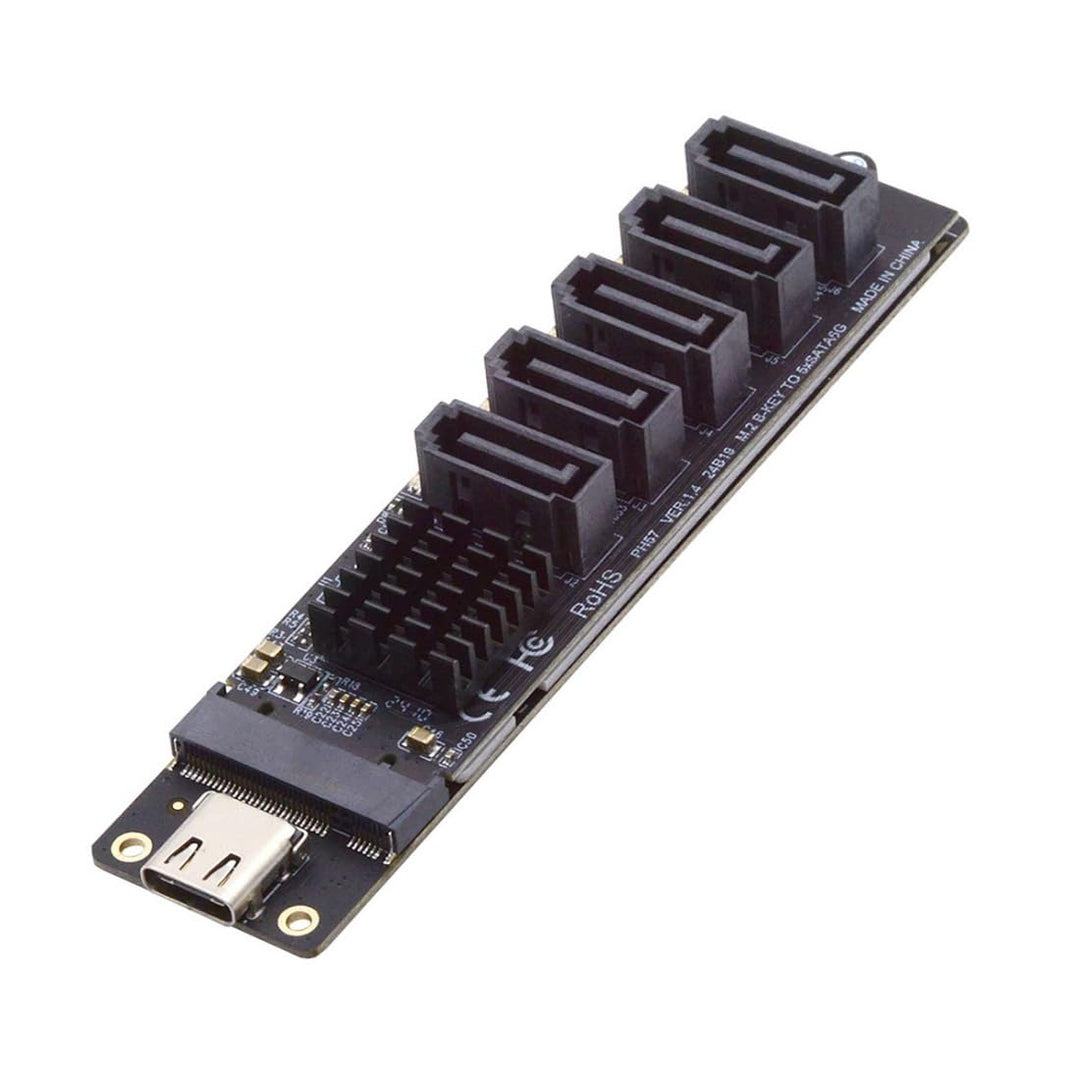 chenyang USB 3.1 Gen 2 zu 5 SATA 3.0 Port Multiplikator Erweiterungskartenadapter für Motherboard Sa