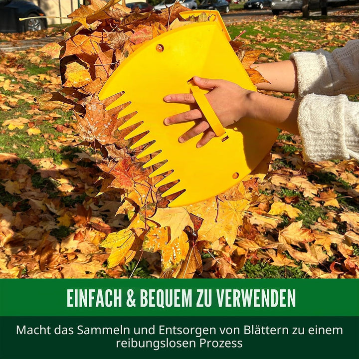 GardenHOME Laubsammler 2er Set – Grosse Laubschaufeln & Laubgreifer für Garten, Robuste Handrechen a