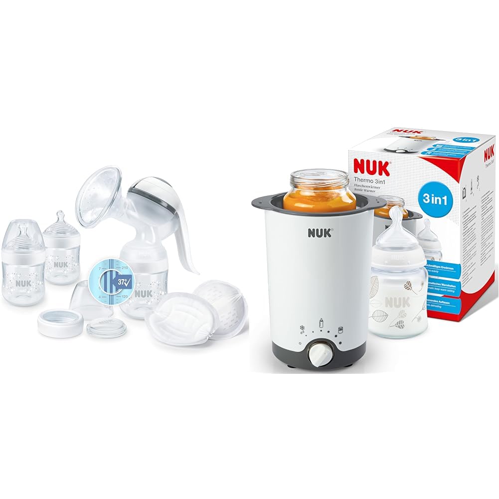 NUK Nature Sense Handmilchpumpe | Still-Set mit Handmilchpumpe, Babyflaschen & Ultra Dry Comfort Sti