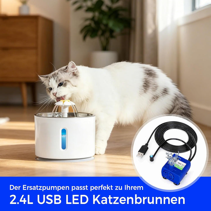 Katzenbrunnen Pumpe, Ultraleise Ersatzpumpe Katzenbrunnen, 5V 1.5W Geringer Stromverbrauch Katzen Br