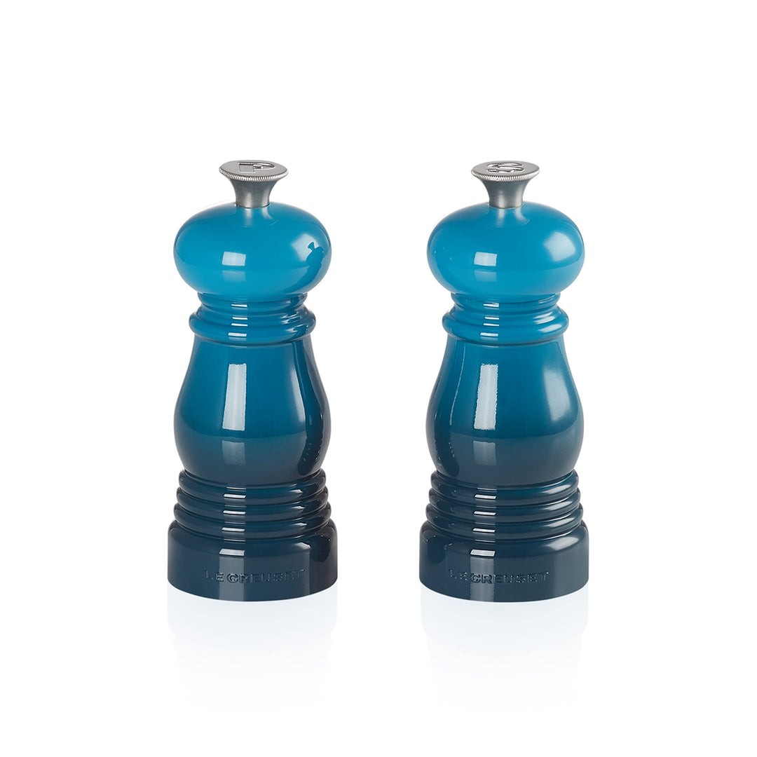 Le Creuset Kleines Mühlenset, Salz- und Pfeffermühle, ABS-Kunststoff, Je 5 x 5 x 12,1 cm, Keramik-Ma