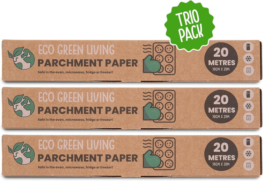 Eco Green Living Backpapier, 30 cm breit, braun. Ungebleichtes Backpapier, antihaftbeschichtet und f