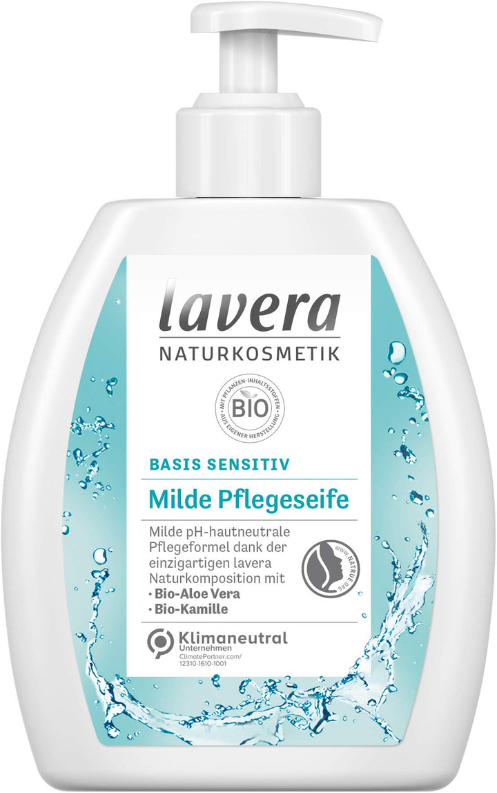 lavera basis sensitiv milde Pflegeseife – Flüssigseife mit Bio-Aloe Vera & Bio-Kamille - verträglich