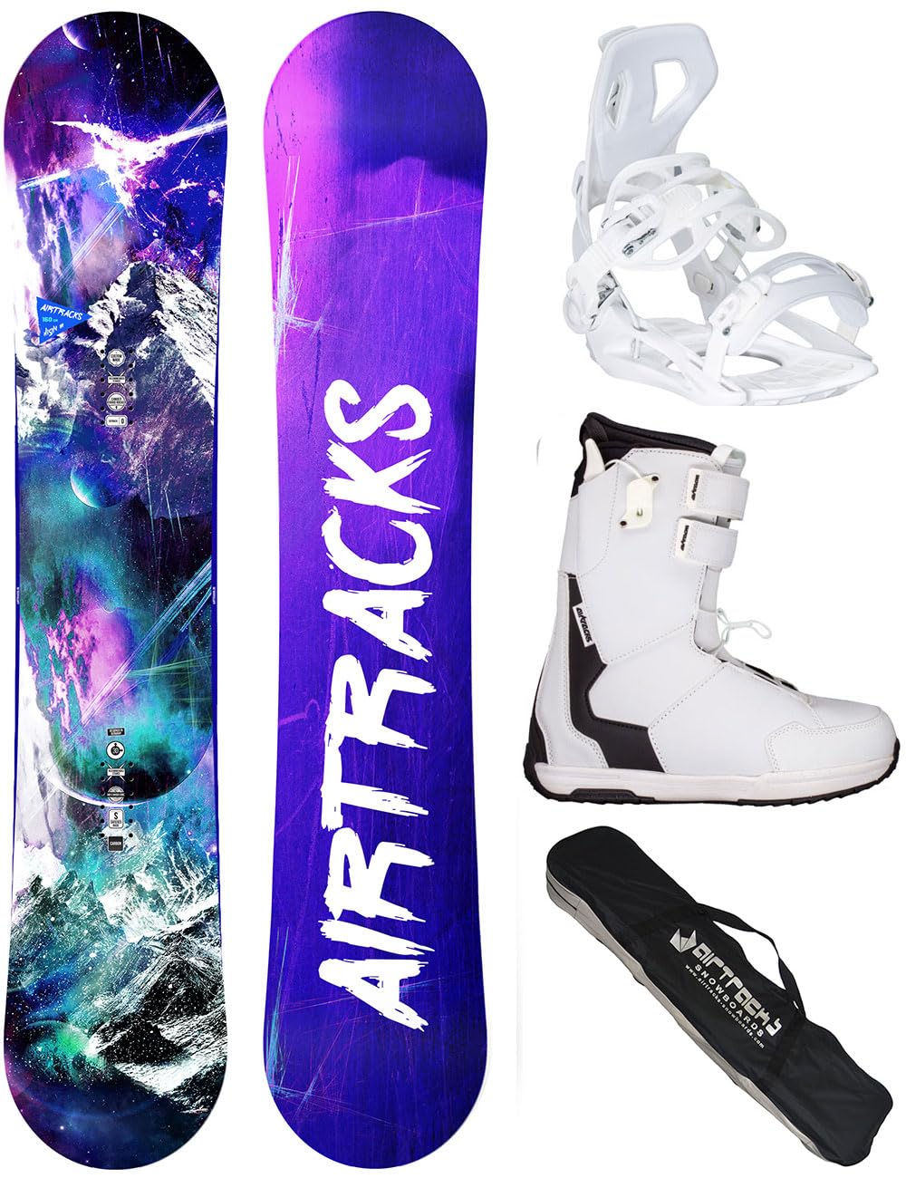 Airtracks Damen Snowboard-Set High M Carbon Rocker + Bindung Master W Fastec + Boots + Sb Bag 140 14