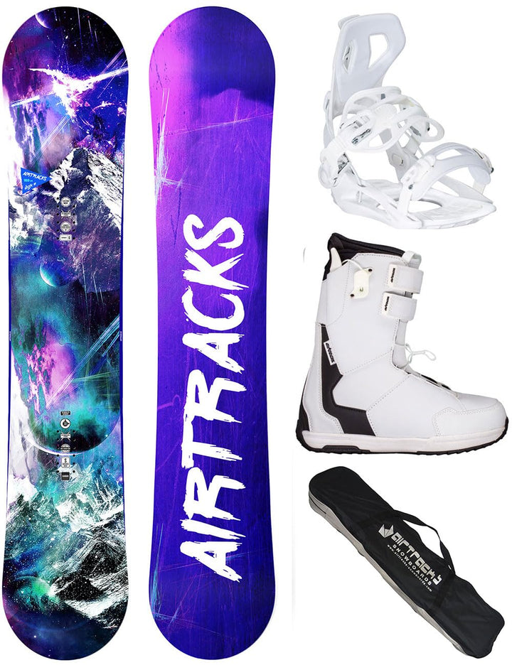 Airtracks Damen Snowboard-Set High M Carbon Rocker + Bindung Master W Fastec + Boots + Sb Bag 140 14