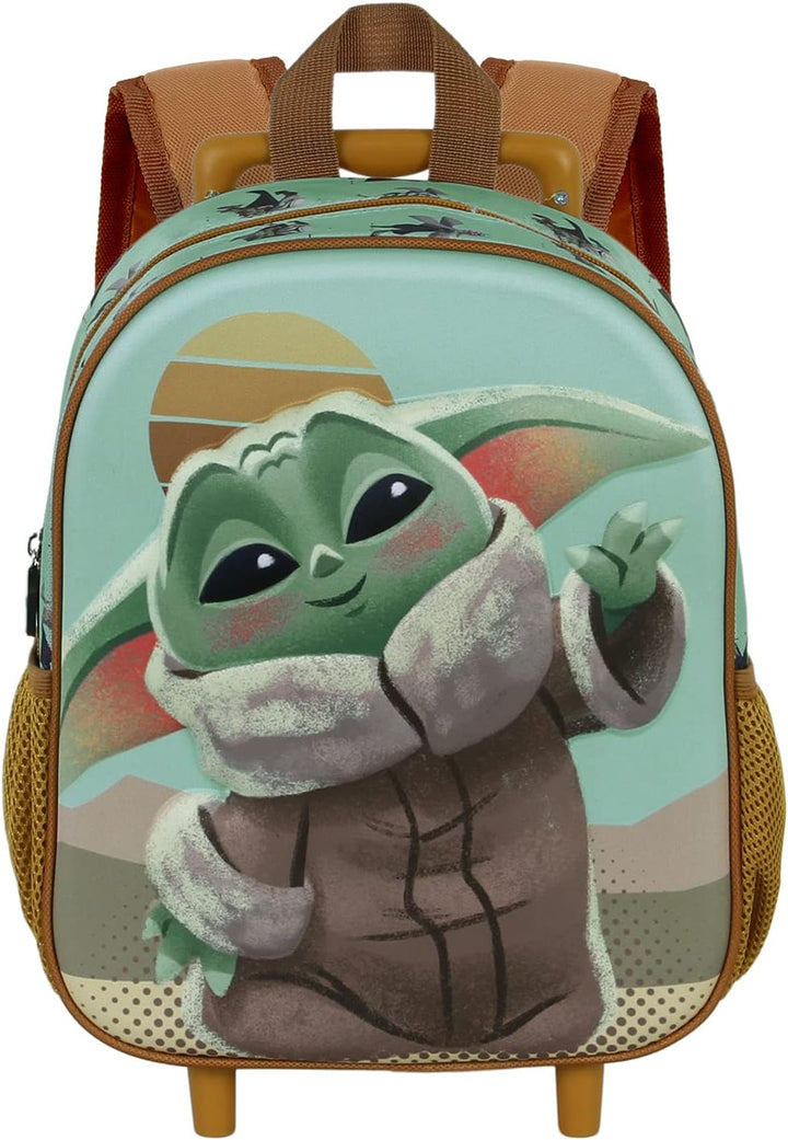 The Mandalorian Say Hi-Kleiner 3D Rucksack mit Rädern, Grün, 26 x 34 cm, Kapazität 12,5 L