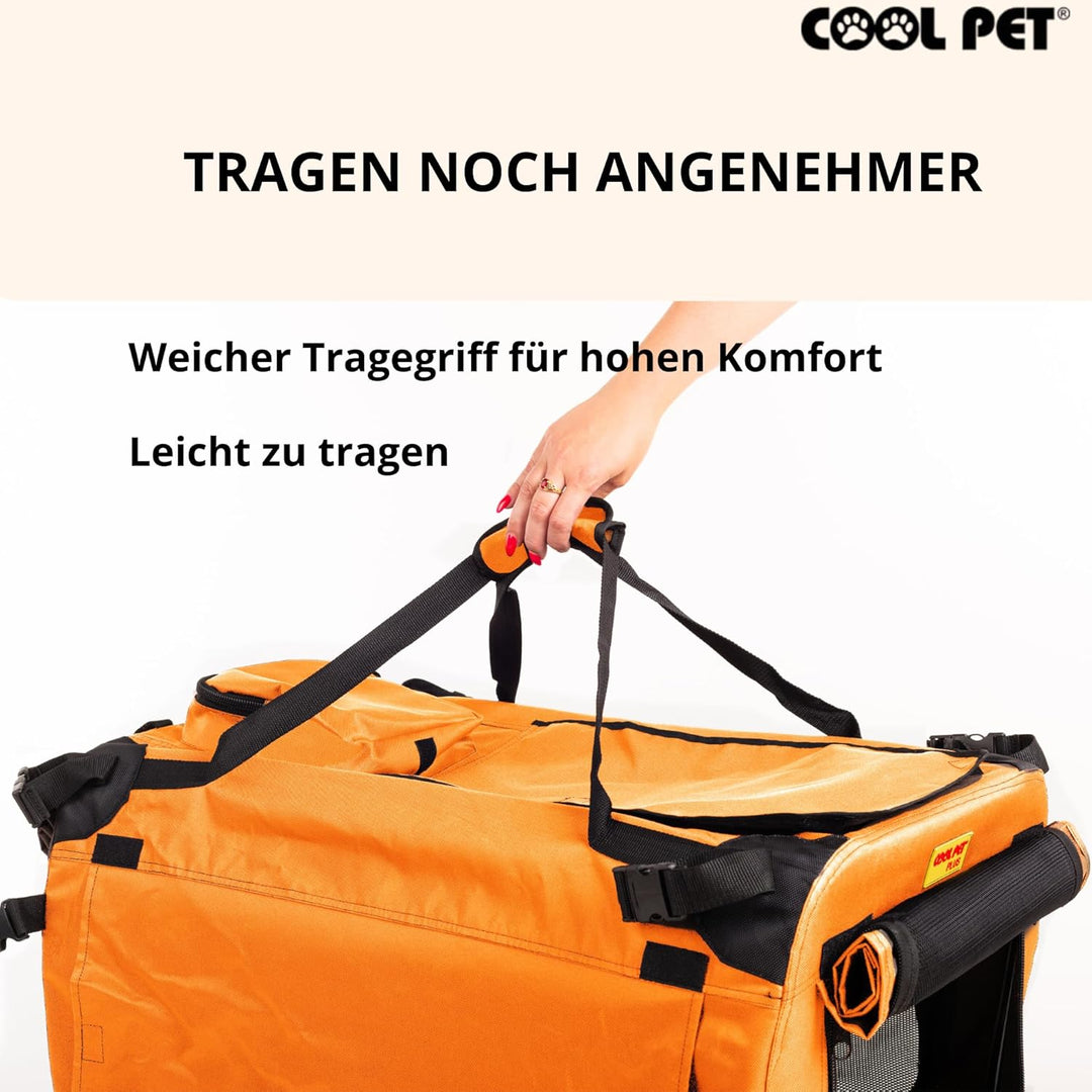Hundebox XL 82 * 59 * 59cm, Käfig, Box, Box für Reisen (orange), orange