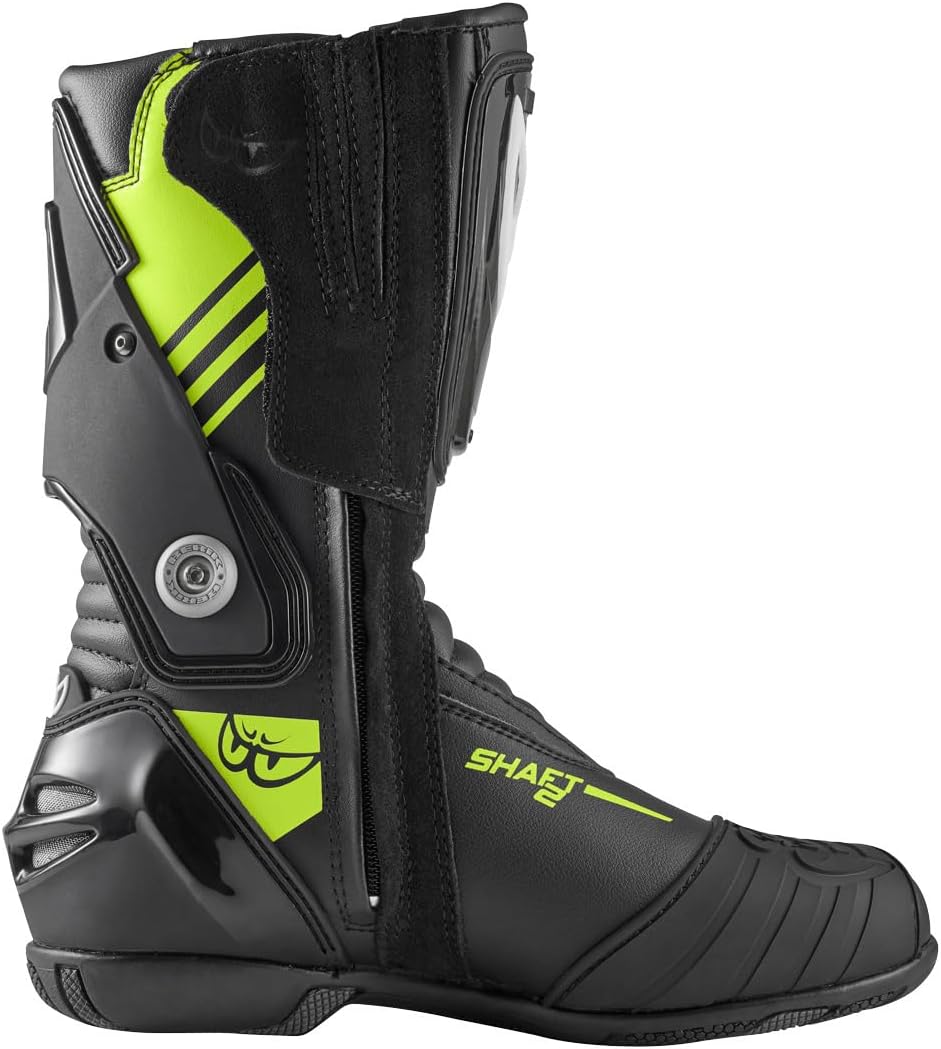 Berik Shaft 3.0 Motorradstiefel, schwarz/neon-gelb, 48 Schwarz Neon Gelb 48 EU, Schwarz Neon Gelb 48