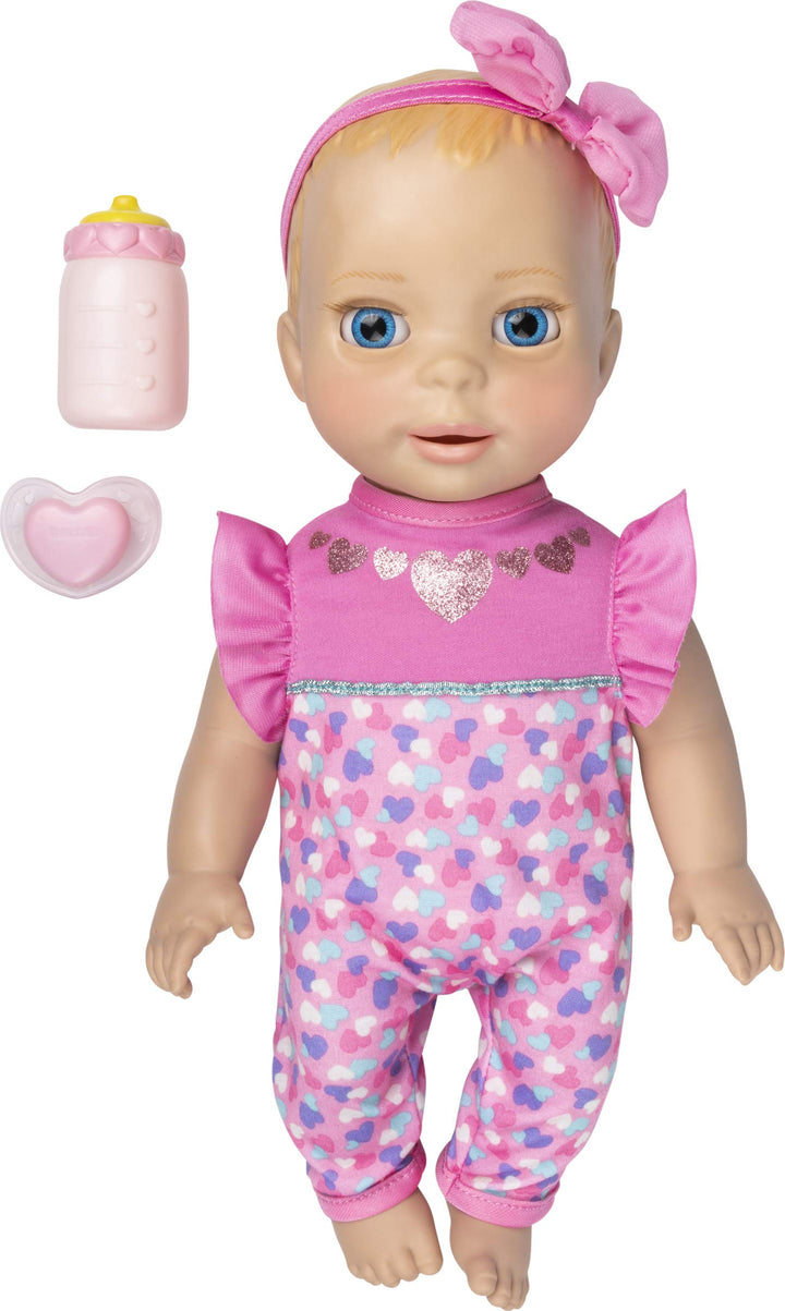 Luvabella 6047317 Newborn - interaktive Baby Puppe (43 cm) mit blonden Haaren, realistischer Mimik u