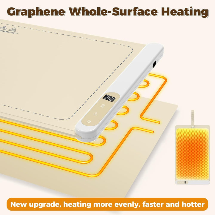 Upgrade Warmhalteplatte für Speisen Speisenwärmer, 5s Graphen Vollflächen Schnellheizung, 6-stufig e