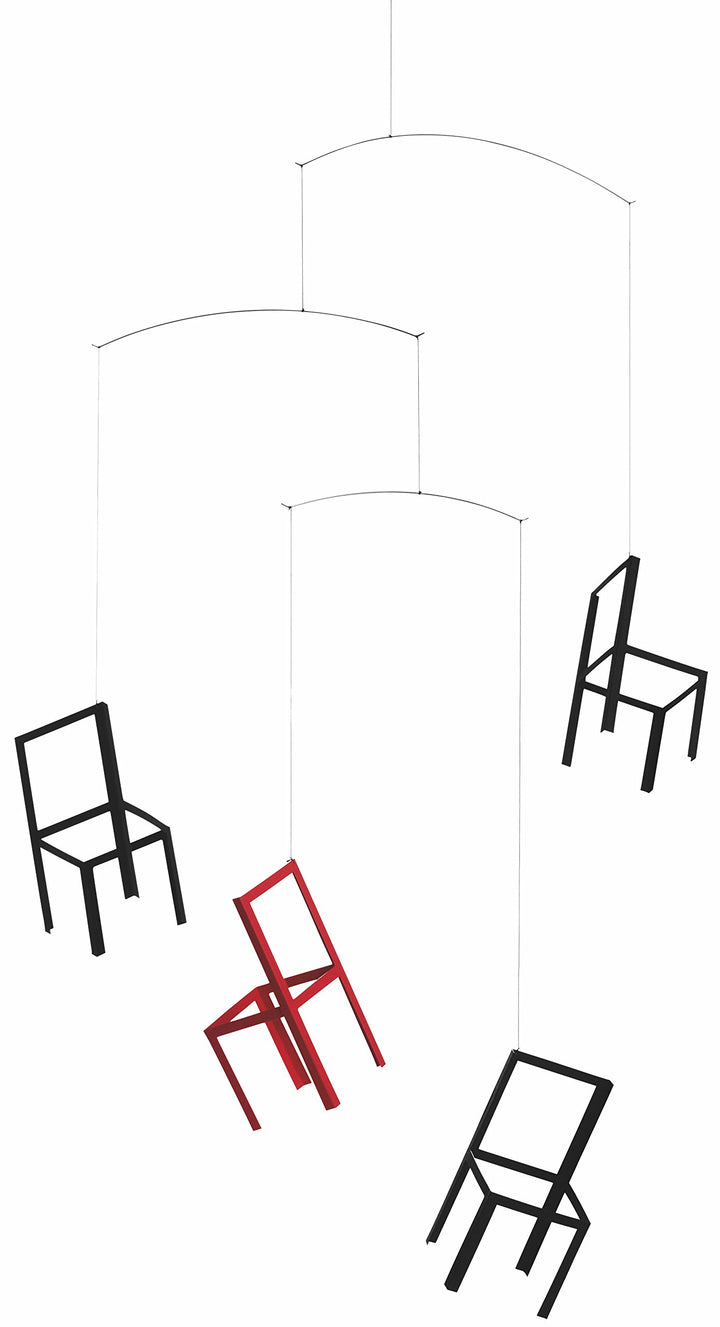 Flensted f433 Flying Chairs Mobile, Stahl, rot/schwarz, 55x40cm