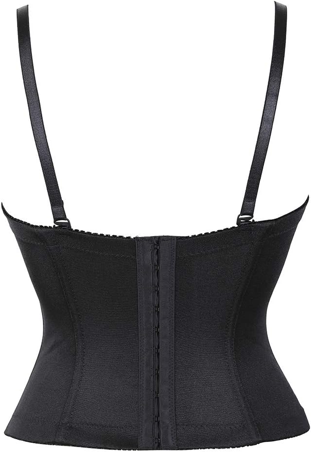Damen Brautcorsage Korsett Unterwäsche Bustier, Schwarz