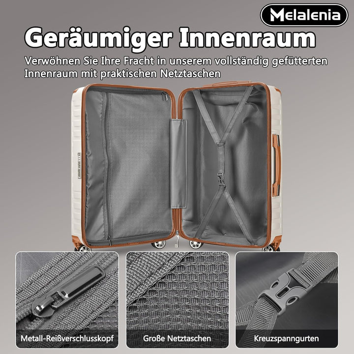 Melalenia Kofferset 7tlg Hartschale Leicht mit 4 Rollen und TSA-Schloss Der Gepäcksets Enthält 1 Kos