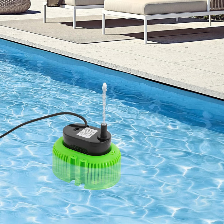 Tauchpumpe Schmutzwasser, 75W Poolabdeckungspumpe (Grün) | max Förderhöhe 3.2m, max. Fördermenge 300