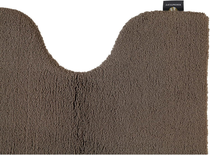 Rhomtuft Badteppiche Square Taupe - 58 Toilettenvorlage mit Ausschnitt 55x60 cm, Toilettenvorlage mi
