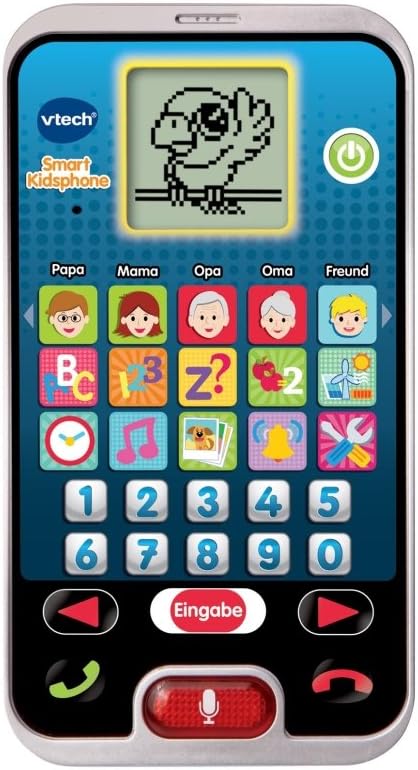 VTech Smart Kidsphone – Cooles Lerntelefon mit Mikrofon, spannenden Lernspielen, Liedern und Melodie