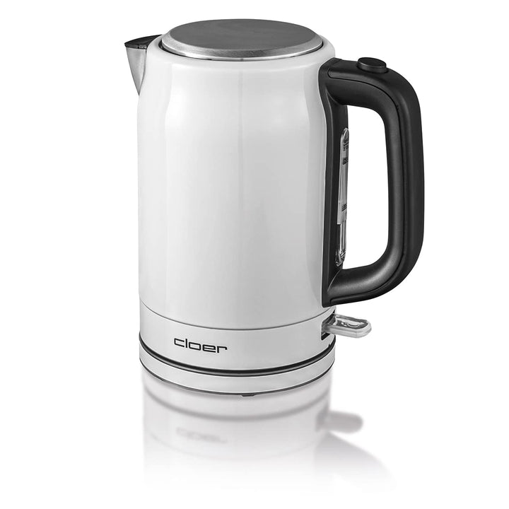 Cloer 4521 Wasserkocher Edelstahl, 2200 W, Wasserstandsanzeige, Trockengeh- und Überhitzungsschutz,