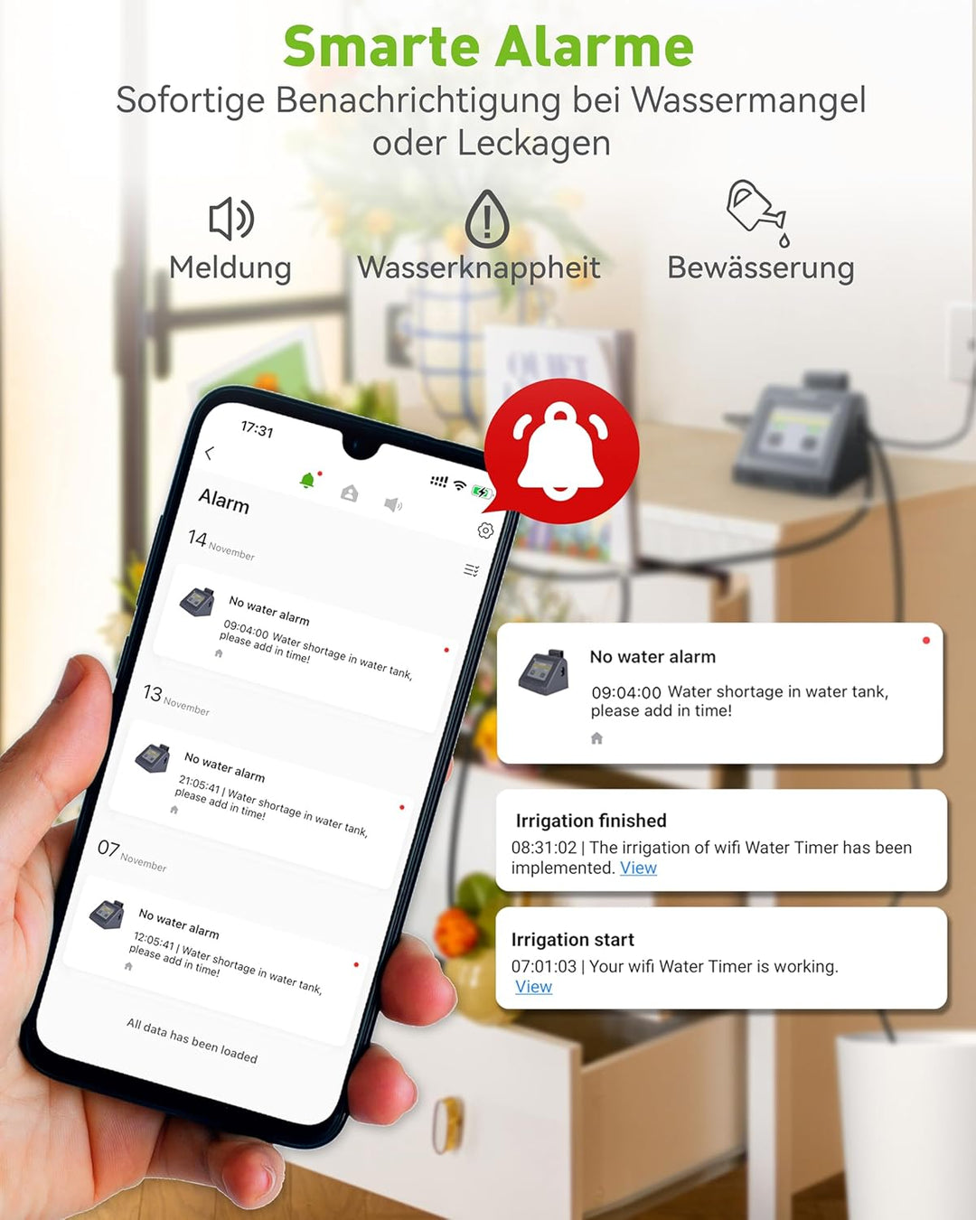 RAINPOINT WLAN Automatisches Bewässerungssystem, Tropfbewässerungsset Wasservolumen Einstellbar, Kan