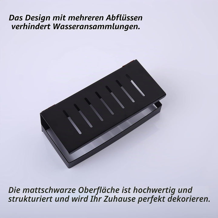Duschablage Ohne Bohren Mattschwarz, Duschregal Wandmontage Badregal Duschkorb Edelstahl SUS304 Bade