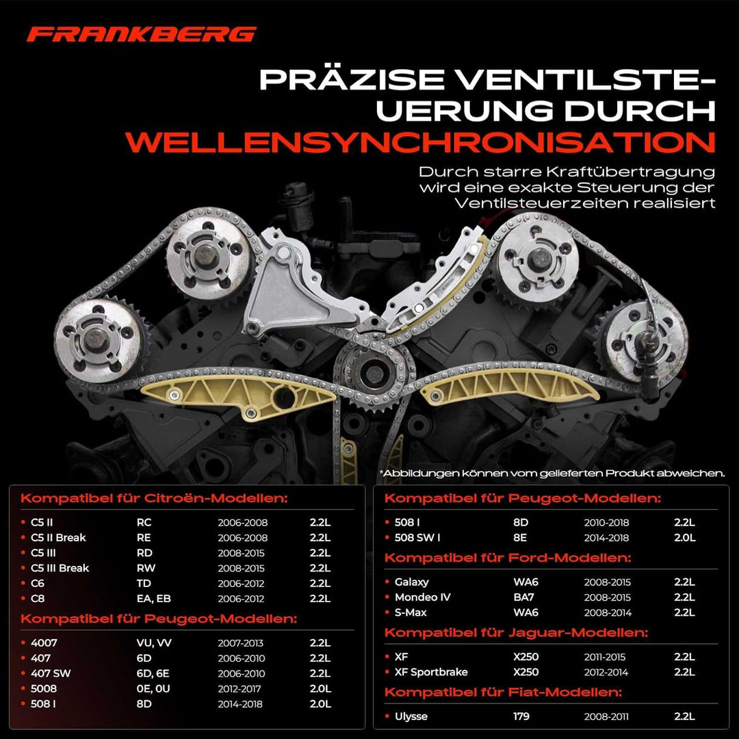 Steuerkettensatz für C-Crosser VU C4 DA C5 RC C6 TD C8 EA DS5 Ulysse 179AX Galaxy WA6 Mondeo IV BA7