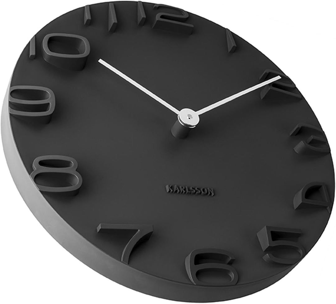 Karlsson KA5311BK Wanduhr On The Edge, schwarz mit Zeiger, Chrom One Size Metallic, One Size Metalli