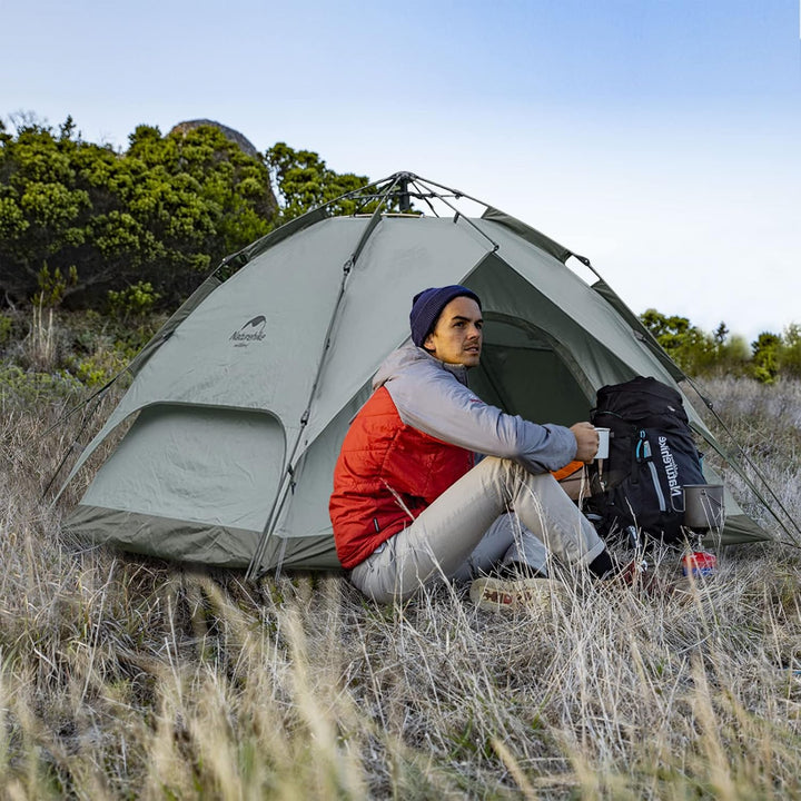 Naturehike Pop Up Zelt Wurfzelte Automatik Campingzelt 3-4 Personen Doppeldeck Kuppelzelt Grosses Fa