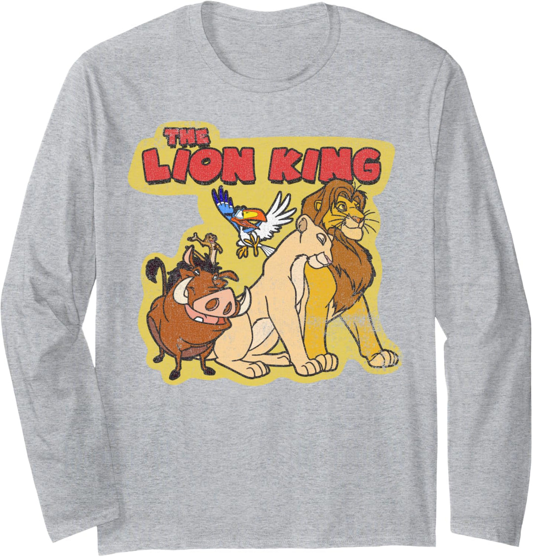 Disney Lion King Retro Happy Friends Portrait Langarmshirt