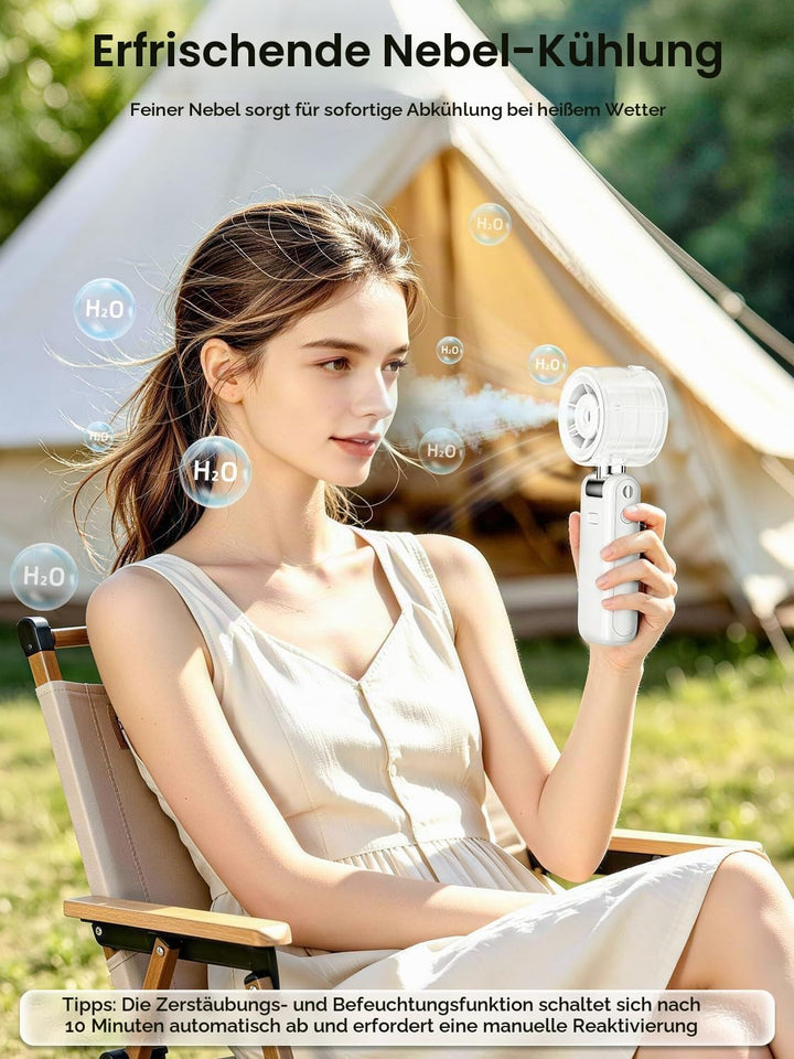 Handventilator mit Sprühnebel,Tragbarer Personal Turbo Ventilator | mit Kühlnebel Spray, 4000mAh Wie