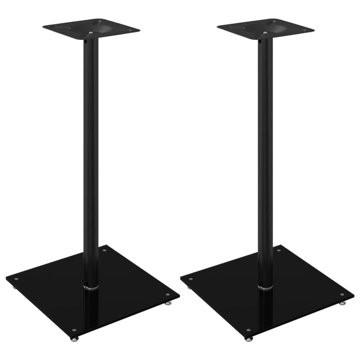vidaXL Lautsprecher-Ständer 2 STK. Schwarz Hartglas 1 Säule 40 x 40 x 86 cm Schwarz, 40 x 40 x 86 cm